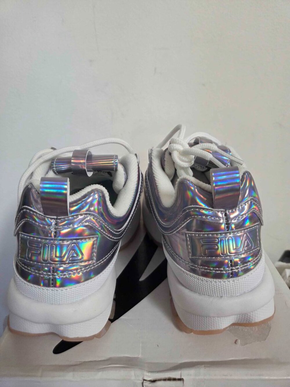 NEW Fila Women Disruptor II Iridescent Lace Up Active Chunky Platform Sneaker - Picture 5 of 6